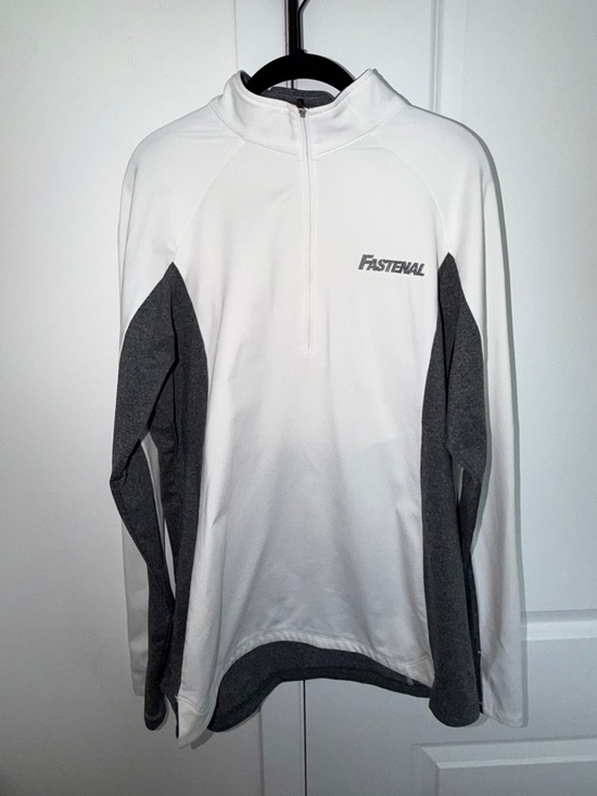 Sport-Tek FASTENAL White & Charcoal Quarter-Zip Athletic Jacket